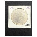 1900 UNC Morgan Silver Dollar Coin