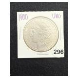 1900 UNC Morgan Silver Dollar Coin