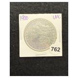 1900 UNC Morgan Silver Dollar Coin
