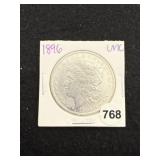 1896 UNC Morgan Silver Dollar Coin