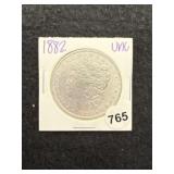 1882 UNC Morgan Silver Dollar Coin