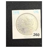 1898 UNC Morgan Silver Dollar Coin