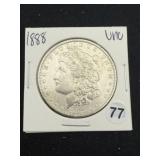 1888 UNC Morgan Silver Dollar Coin