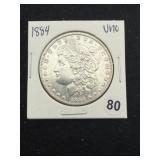 1884 UNC Morgan Silver Dollar Coin