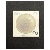 1886 UNC Morgan Silver Dollar Coin