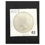 1922 D Peace Silver Dollar Coin