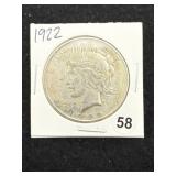 1922 Peace Silver Dollar Coin