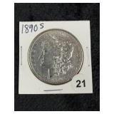 1890 S Morgan Silver Dollar Coin