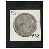 1886 UNC Morgan Silver Dollar Coin