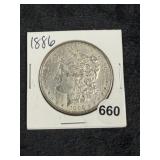 1886 UNC Morgan Silver Dollar Coin