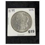 1879 UNC Morgan Silver Dollar Coin