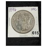 1896 UNC Morgan Silver Dollar Coin