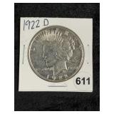 1922 D Peace Silver Dollar Coin