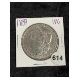 1889 UNC Morgan Silver Dollar Coin