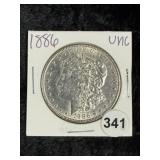1886 UNC Morgan Silver Dollar Coin