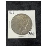 1922 Peace Silver Dollar Coin