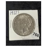 1922 S Peace Silver Dollar Coin