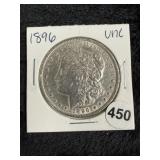 1896 UNC Morgan Silver Dollar Coin