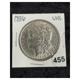 1886 UNC Morgan Silver Dollar Coin