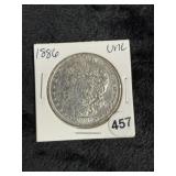 1886 UNC Morgan Silver Dollar Coin