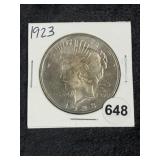 1923 Peace Silver Dollar Coin