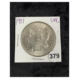 1921 UNC Morgan Silver Dollar Coin