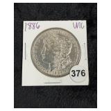 1886 UNC Morgan Silver Dollar Coin