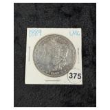 1889 UNC Morgan Silver Dollar Coin