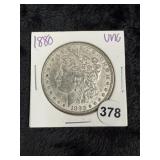 1880 UNC Morgan Silver Dollar Coin