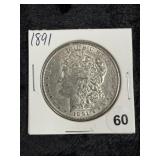 1891 Morgan Silver Dollar Coin