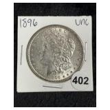 1896 UNC Morgan Silver Dollar Coin
