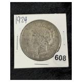 1924 Peace Silver Dollar Coin