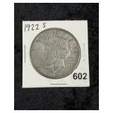 1922 S Peace Silver Dollar Coin