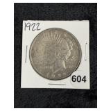 1922 Peace Silver Dollar Coin