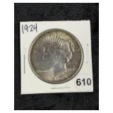 1924 Peace Silver Dollar Coin
