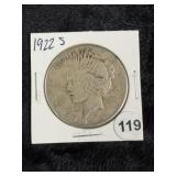 1922 S Peace Silver Dollar Coin