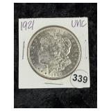 1921 UNC Morgan Silver Dollar Coin