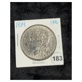 1884 UNC Morgan Silver Dollar Coin