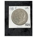 1881 O UNC Morgan Silver Dollar Coin