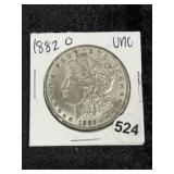 1882 O UNC Morgan Silver Dollar Coin
