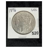 1896 UNC Morgan Silver Dollar Coin