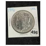 1896 UNC Morgan Silver Dollar Coin