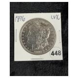 1896 UNC Morgan Silver Dollar Coin