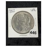 1882 UNC Morgan Silver Dollar Coin