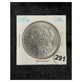 1886 UNC Morgan Silver Dollar Coin