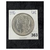 1896 UNC Morgan Silver Dollar Coin