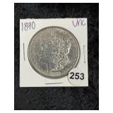 1890 UNC Morgan Silver Dollar Coin