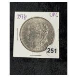 1896 UNC Morgan Silver Dollar Coin