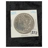 1889 UNC Morgan Silver Dollar Coin