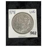 1898 UNC Morgan Silver Dollar Coin